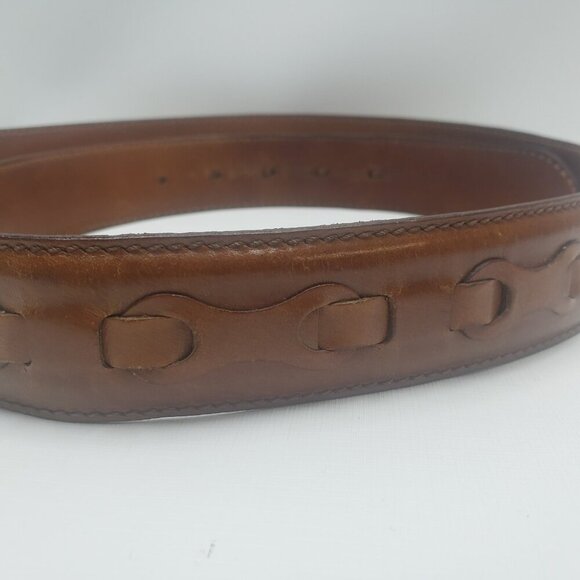 Cole Haan Leather Belt Genuine Leather Brass Buckle 40/100 Made in USA - Picture 4 of 16